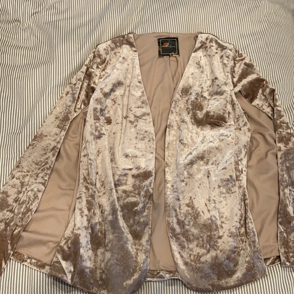 Rose Gold Crushed Velvet blazer/cape